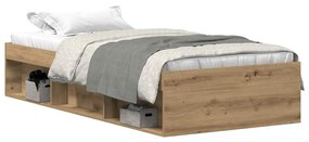 kézműves tölgy szerelt fa ágykeret matrac nélkül 75x190 cm