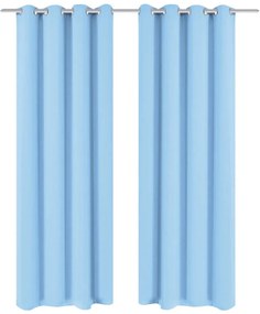 2 db türkiz sötétítőfüggöny fém függönykarikákkal 135 x 175 cm