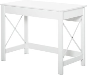 HOMCOM Modern Stílusú Íróasztal - Könnyen Összeszerelhető Számítógépasztal Irodába, Hálószobába, Tanulmányhoz 105x50x76 cm Fehér | Aosom