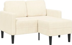 vidaXL krémszínű vászon 2 üléses kanapé L-alakú kanapéval 125 cm