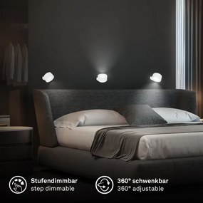 Briloner 3896016 - LED dimmelhető, újratölthető fali lámpa TARI LED/1,6W/5V 1500 mAh fehér