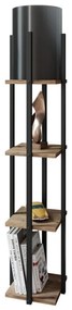 Állólámpa polcokkal NORA 1xE27/40W/230V fekete/barna