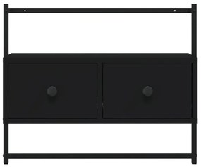 fekete szerelt fa fali TV szekrény 60,5 x 30 x 51 cm