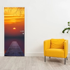Fotótapéta ajtóra - Híd naplementekor (95x205cm)