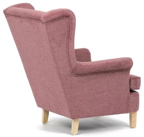 Pihenőfotel, vintage rózsaszín szövet kárpittal, AK-388 Belföldi raktárról