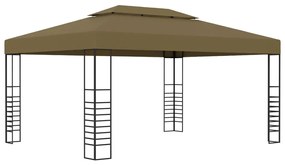 tópszínű pavilon LED fényfüzérrel 3 x 4 m