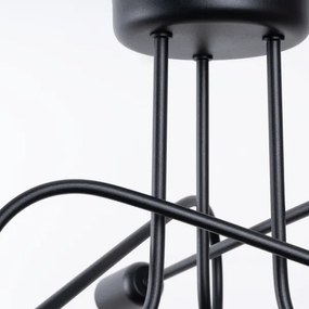 Sollux SL.1434 - Felületre szerelhető csillár  LOOP 3xE27/15W/230V fekete