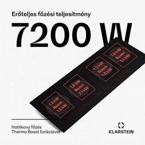 Klarstein Masterzone Slim Round, indukciós főzőlap, max. 7200 W, beépített, 4 zóna