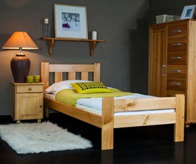 AMI nábytek Fenyőfa ágy Greta 90x200 cm, éger színben