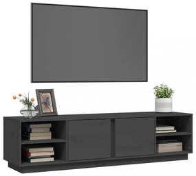 szürke tömör fenyőfa TV-szekrény 156 x 40 x 40 cm