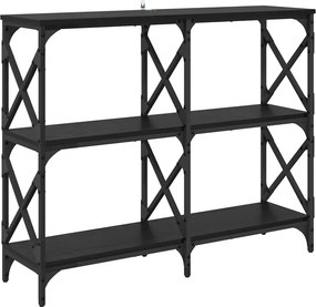 vidaXL Konzolasztal Fekete tölgy 100 x 28 x 80,5 cm Faanyag