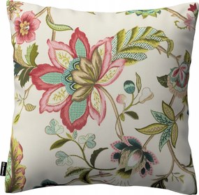 Párnahuzat 50x50 színes virágok világos alapon