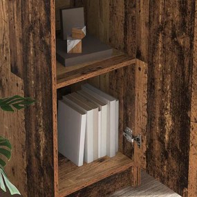 Tárolóval rendelkező íróasztal polcokkal ajtóval 2 pcs Öreg fa