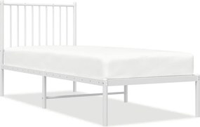 vidaXL fehér fém ágykeret matrac nélkül fejtámlával 180 x 200 cm