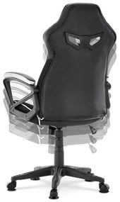 Ezüst Ekobőr Gamer Szék, Hinta Mechanikával. KA-Y341 SIL