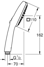 GROHE 1053162431 - VITALIO COMFORT 110 kézi zuhany, 600 mm, fekete