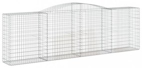 9 db íves horganyzott vas gabion kosár 400x50x120/140 cm