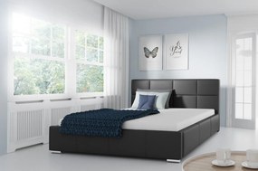 Marion egyszerű ágy 120x200, fekete ökobőr