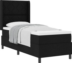 vidaXL Boxrugós ágy matracmal fejtámlával Fekete 80 x 200 cm szövet