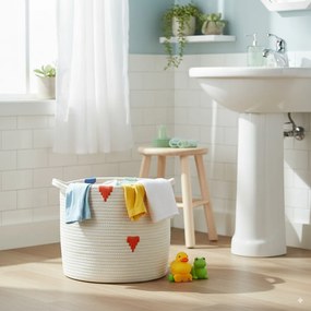 Tároló kosár színes mintával 27 x 24 cm - s méret