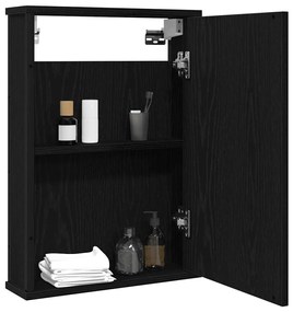 fekete tölgy szerelt fa fürdőszobai tükör 42 x 12 x 60 cm