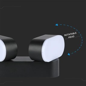 LED Kültéri flexibilis fali lámpa 2xLED/12W/230V IP65 fekete