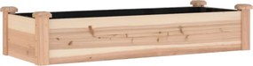 vidaXL tömör fenyőfa kerti magaságyás béléssel 120x45x25 cm