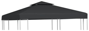 sötétszürke csere pavilon ponyvatető 310 g/m² 3 x 3 m