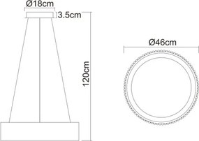 GLOBO 15924W KEMP Modern Led Függesztett Lámpa IP20