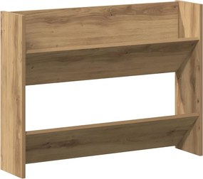 vidaXL kézműves tölgy színű szerelt fa fali cipőszekrény 80x18x60 cm