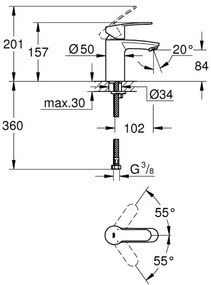 GROHE 3246820E - EUROSTYLE COSMOPOLITAN mosdócsaptelep, S méret, króm