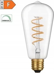 Led spirálizzó izzó, átlátszó ST64 4W/230V/E27/ 1800K/300Lm/360°/Dim