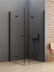 New Trendy New Soleo Black zuhanykabin 100x70 cm négyszögletes fekete félmatt/átlátszó üveg D-0236A/D-0237A
