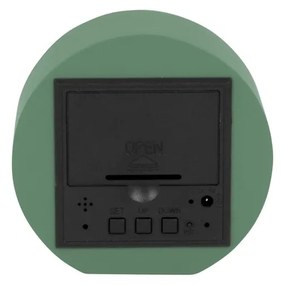Karlsson 5981GR dizájner LED-es óra ébresztővel,zöld, 9 cm átmérőjű.