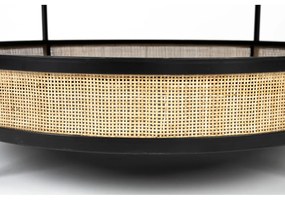 Fekete-natúr színű kerek dohányzóasztal ø 80 cm Makoto – White Label