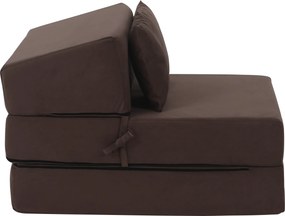 Összecsukható matrac/fotel, 2v1, barna Taupe, PELOS