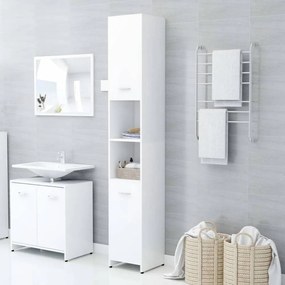 Fehér forgácslap fürdőszobaszekrény 30 x 30 x 183,5 cm