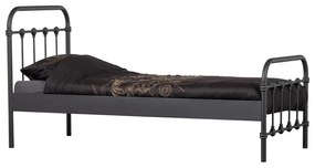 Fekete egyszemélyes ágy ágyráccsal 90x200 cm Moos – WOOOD