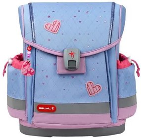 Iskolatáska, mágneszárral, BELMIL Classy Plus Lavander, lila szivecske (BL40578AG3L)