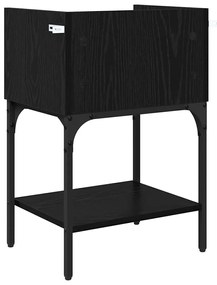 Éjjeli asztal fiókkal 2 pcs Musta tammi 40 x 29 x 60 cm Faanyag