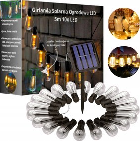 Kerti girland napelemes fĂ©nyfĂŒzĂ©r 10 Led 5m IP65 vĂzĂĄllĂł Led lĂĄmpĂĄk