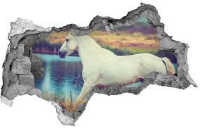 Lyuk 3d fali matrica White horse-tó nd-b-87150545