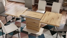 Mazzoni PIANO Artisan Tölgy/Bézs (Pezsgő) - 200 cm-es MODERN NYITHATÓ ASZTAL!