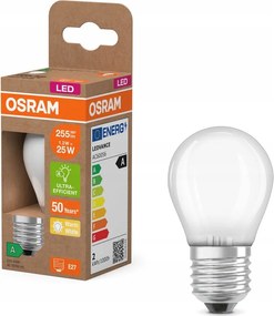 Led izzó P45 E27 1,2W 25W 255lm 2700K Filament 213lm/W A osztály Osram
