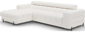 Krémszínű buklé kinyitható-tárolóhelyes sarokkanapé (bal oldali-heverő résszel) Felro – ELTAP