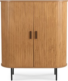 Ovális magas komód tölgy színben, TRISH ELITE 100 cm