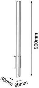 Amplex 8243 - LED Fali lámpa EBORA 2xLED/3,8W/230V