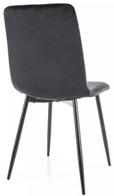 Freville Velvet étkezőszék, fekete