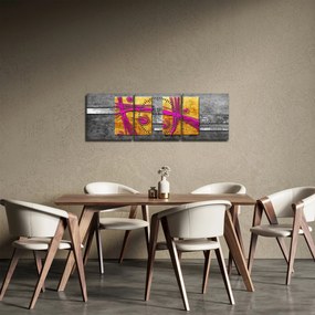 Fekete alapon színes négyzetek képe (órával) (90x30 cm)