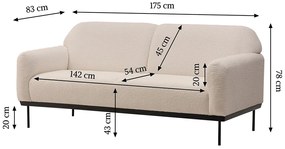 Krém design kanapé ANDERSON